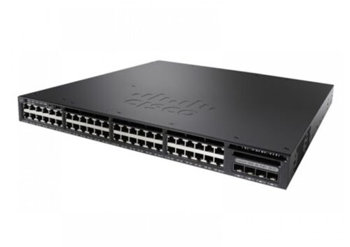 Cisco Catalyst 3650-48FS-L Network Switch, 48 Gigabit Ethernet (GbE) PoE+ Ports, four 1 G Uplinks, 640WAC Power Supply, 1 RU, LAN Base Feature Set, Enhanced Limited Lifetime Warranty (WS-C3650-48FS-L) - Refurbished