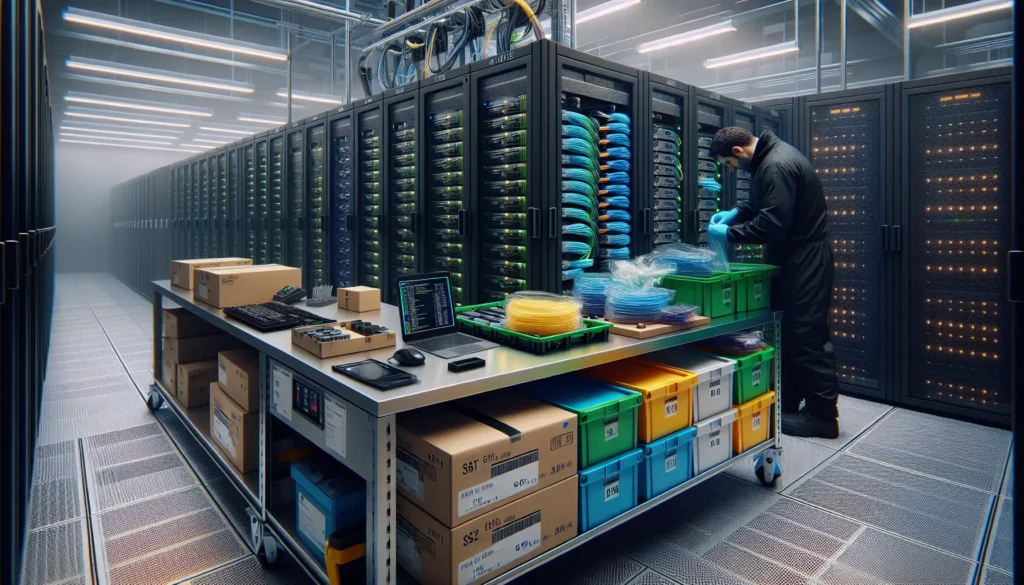 Gloved hands sealing anti-static bag.