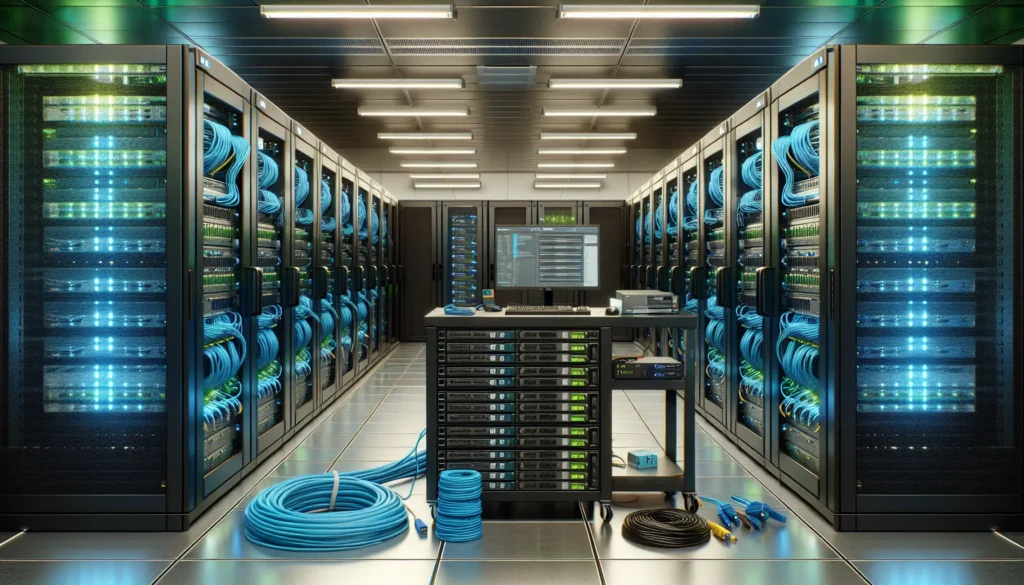 Data centre aisle, erasure station.