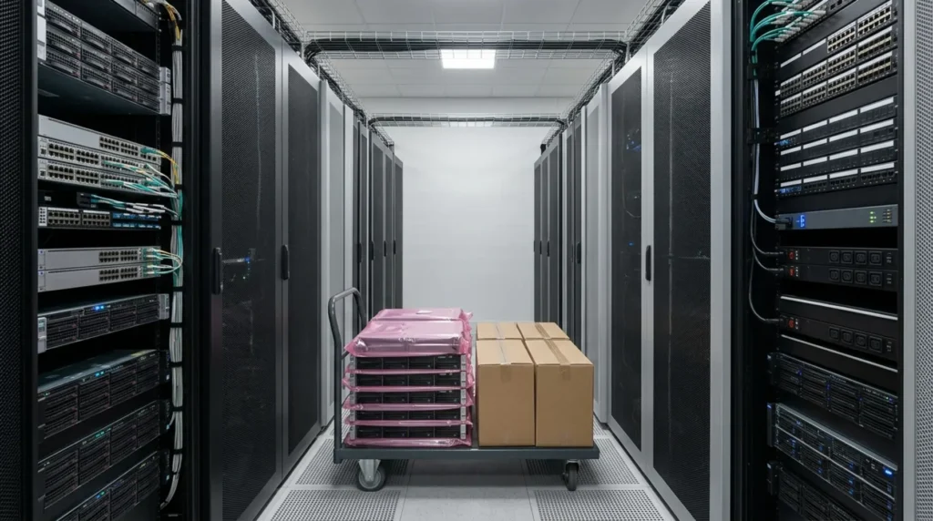 Server aisle with buy-back cart.